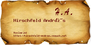 Hirschfeld András névjegykártya